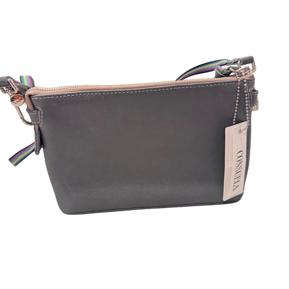 Consuela Midtown Keanu Gray Leather Crossbody Bag  NWT 9x6.25x2.5 - Picture 13 of 16